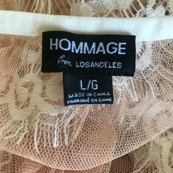 Nude mesh and white lace top with bell sleeves - Picture 6 of 8